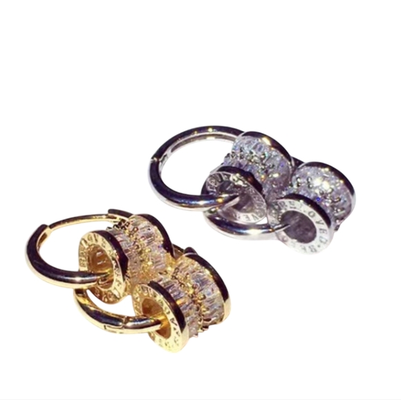 14k gold diamond earrings - Picture 3 of 10